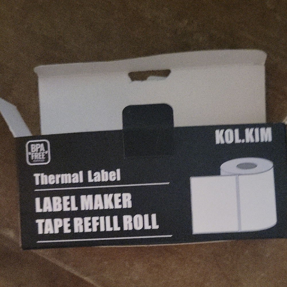 Black Thermal Label Maker Tape Refill Roll